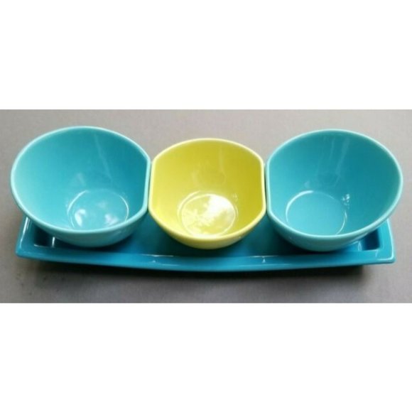 Serving Tray bowls Relish Taco Bar Salsa Server TAG Domo - Picture 2 of 12